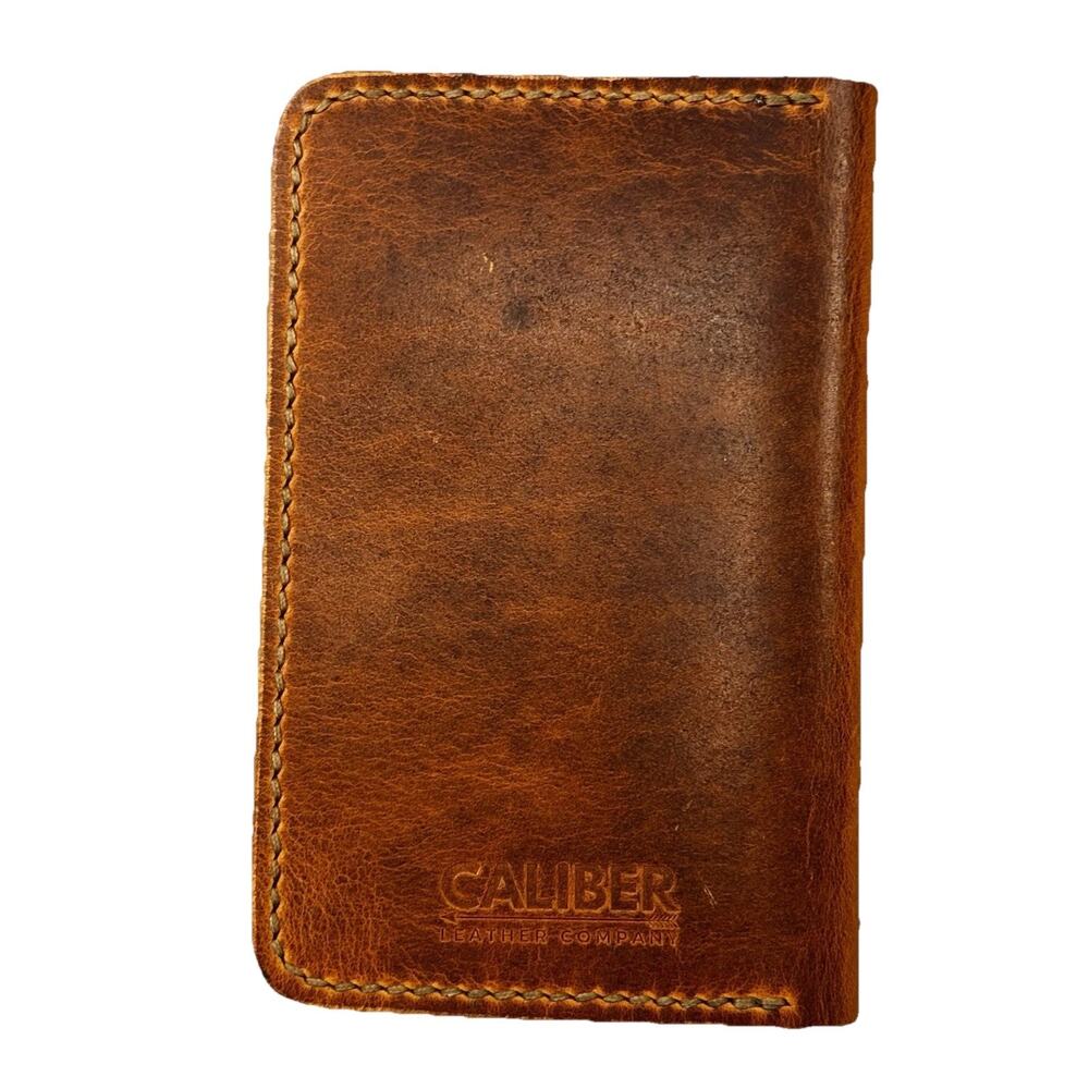 Caliber Leather Company Handmade Leather Card Holder Wallet Brown -503
